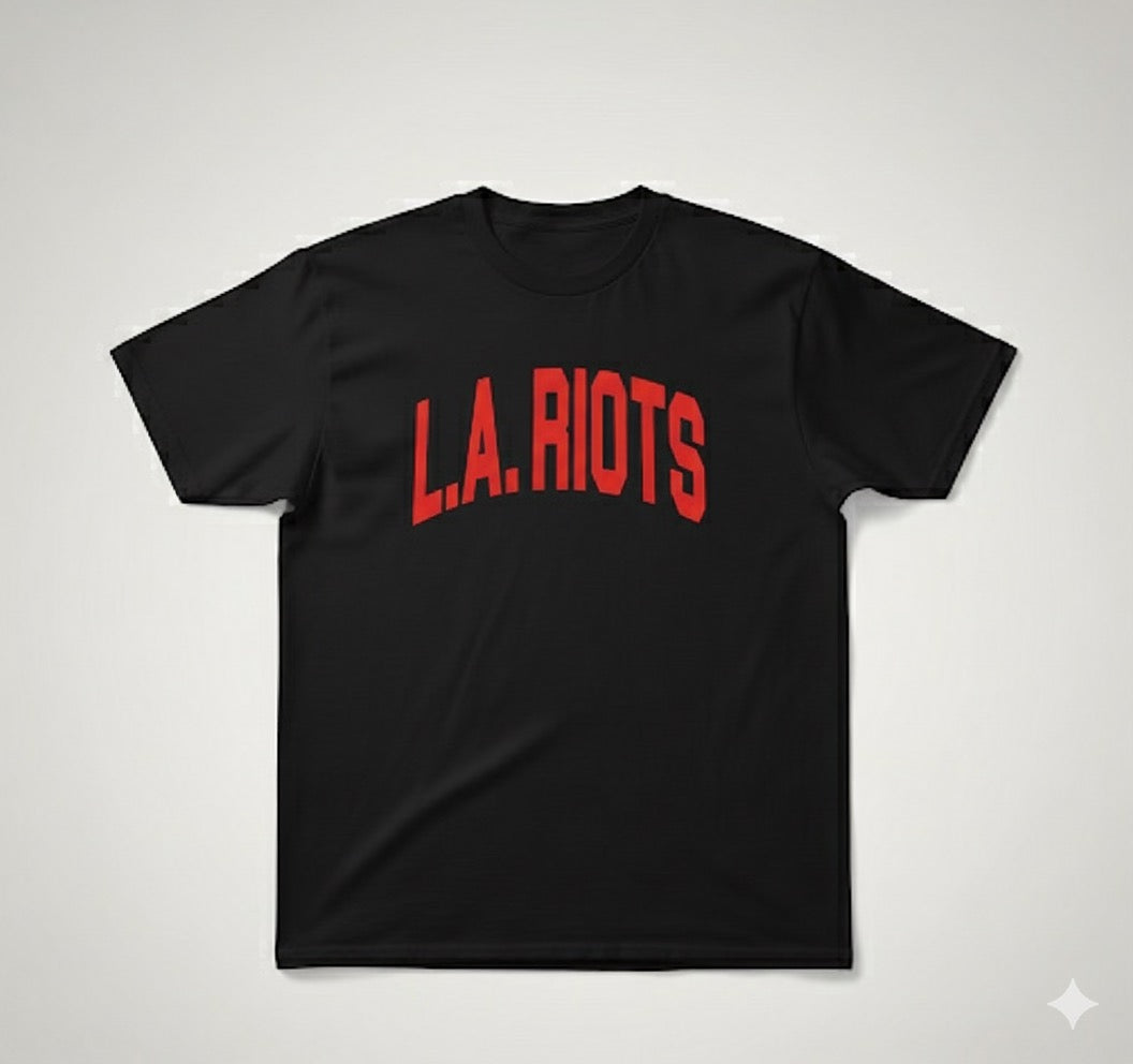 L.A. RIOTS Varsity Tee – Red/Black