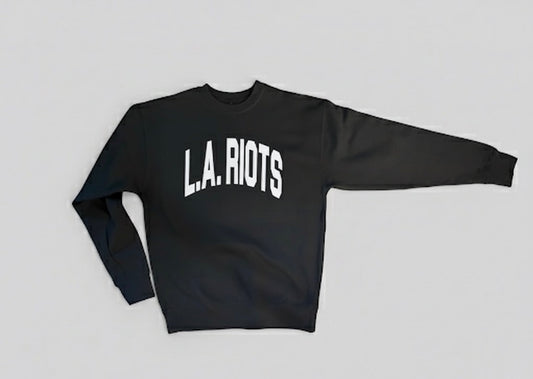 L.A. RIOTS Varsity Crewneck Black/White