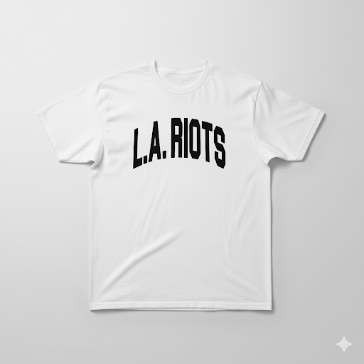 L.A. RIOTS Varsity Tee – White/Black