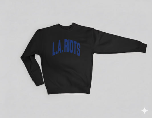 L.A. RIOTS Varsity Crewneck Electric Blue/ Black